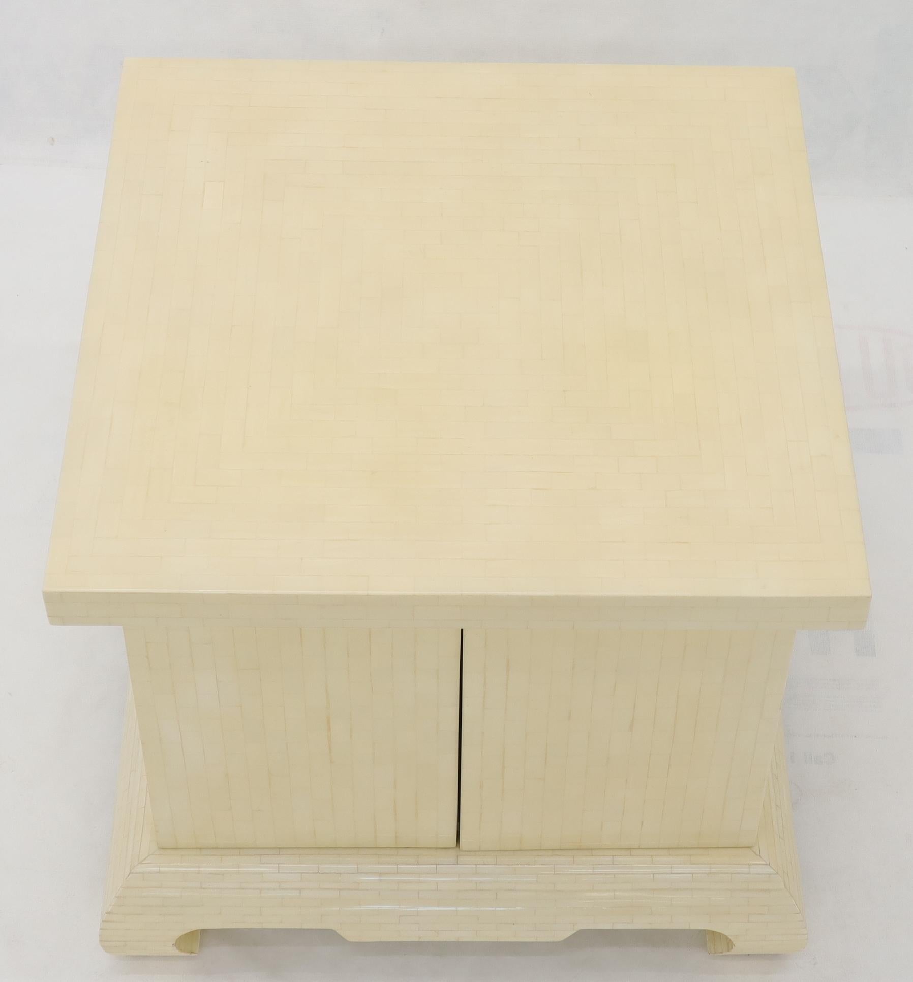 EstablishedLines Large Oversize Tessellated Bone Accent Stand Cabinet Side End Table