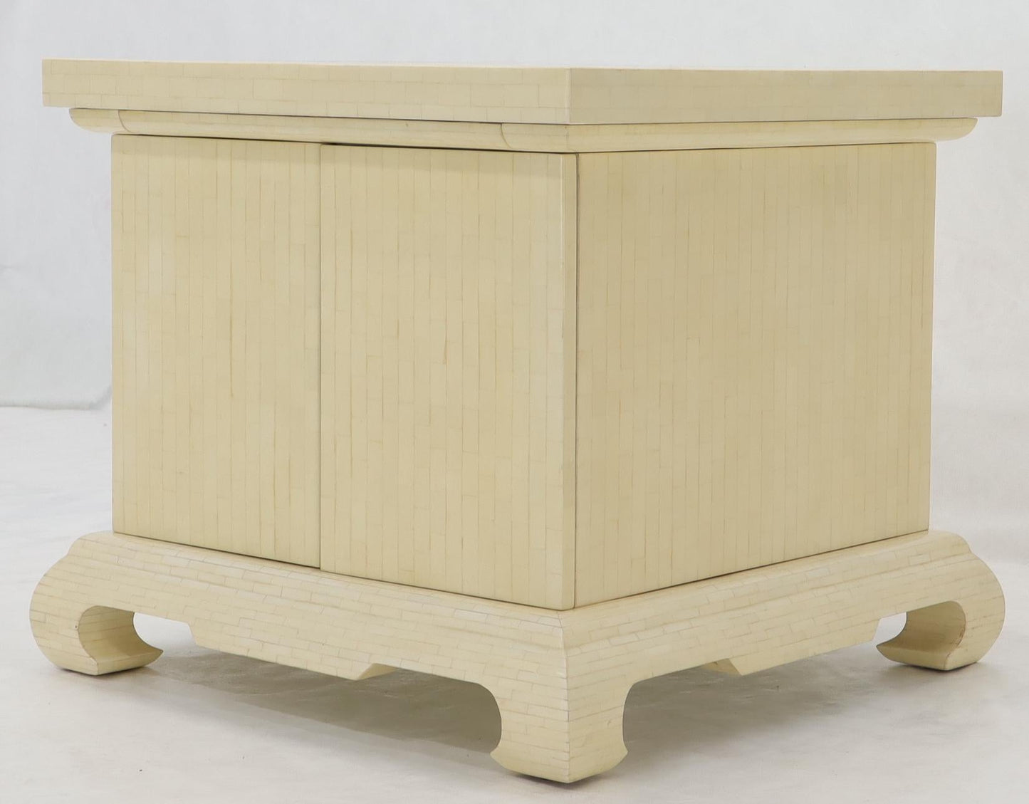 EstablishedLines Large Oversize Tessellated Bone Accent Stand Cabinet Side End Table