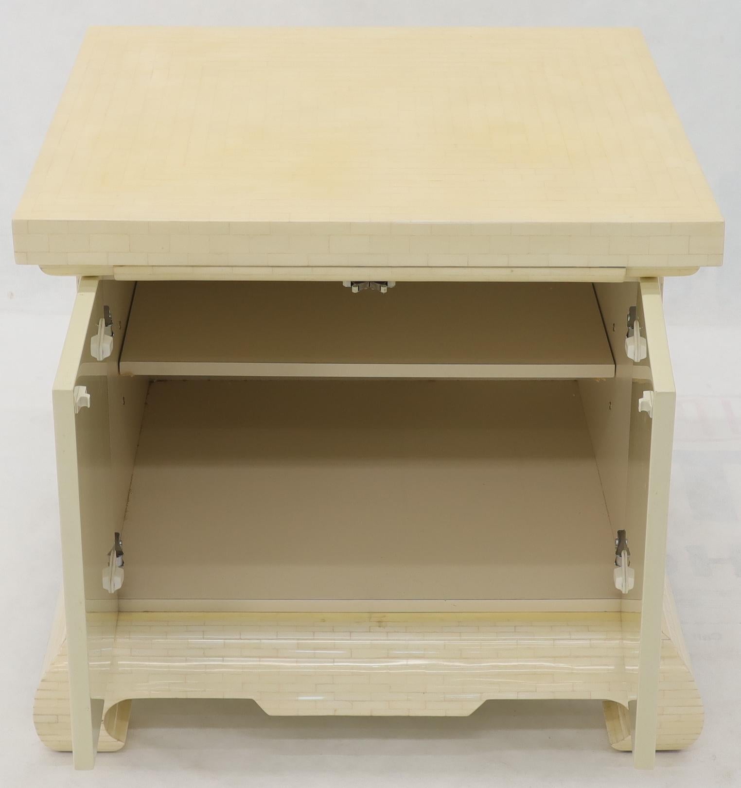 EstablishedLines Large Oversize Tessellated Bone Accent Stand Cabinet Side End Table