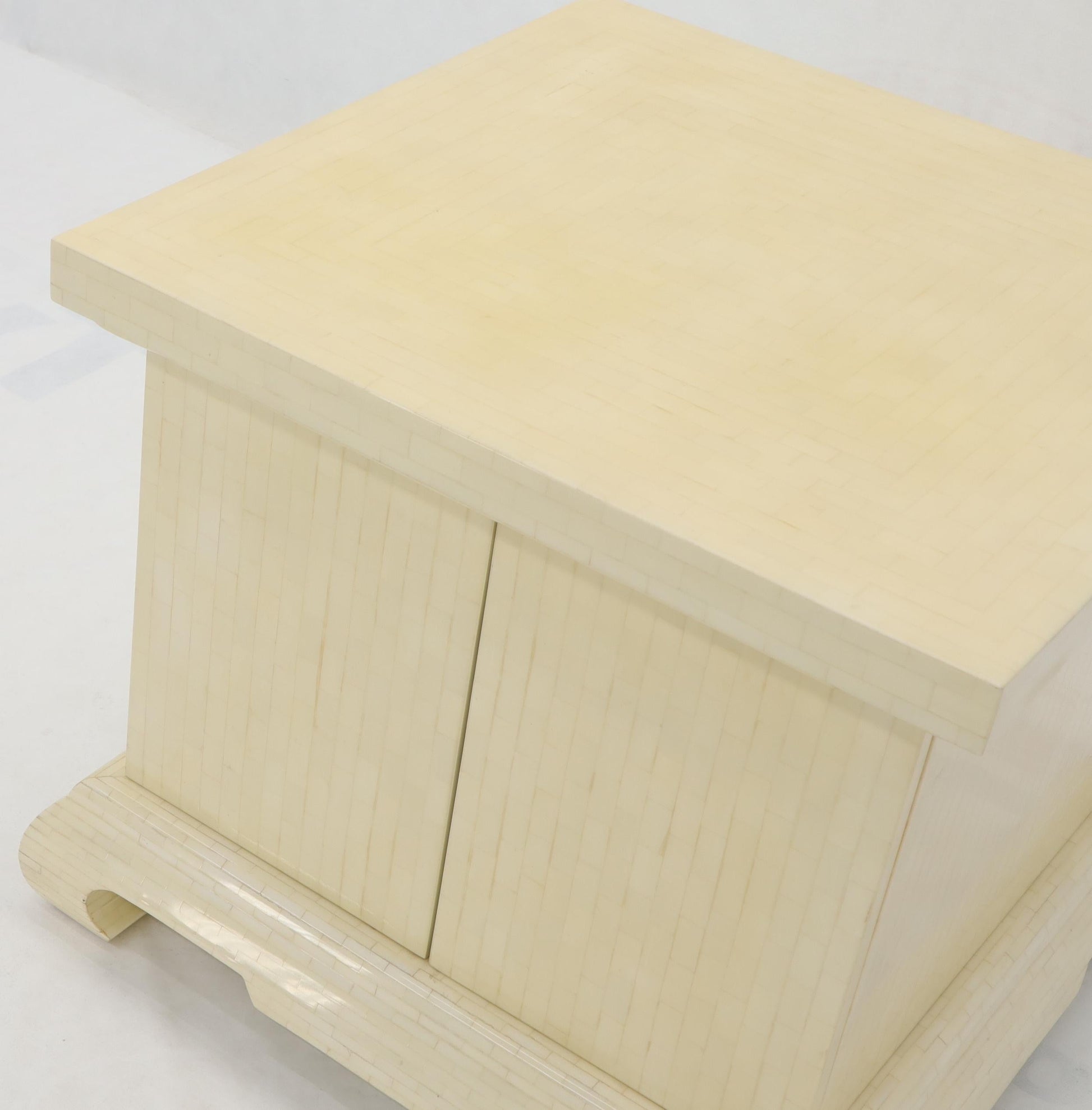 EstablishedLines Large Oversize Tessellated Bone Accent Stand Cabinet Side End Table
