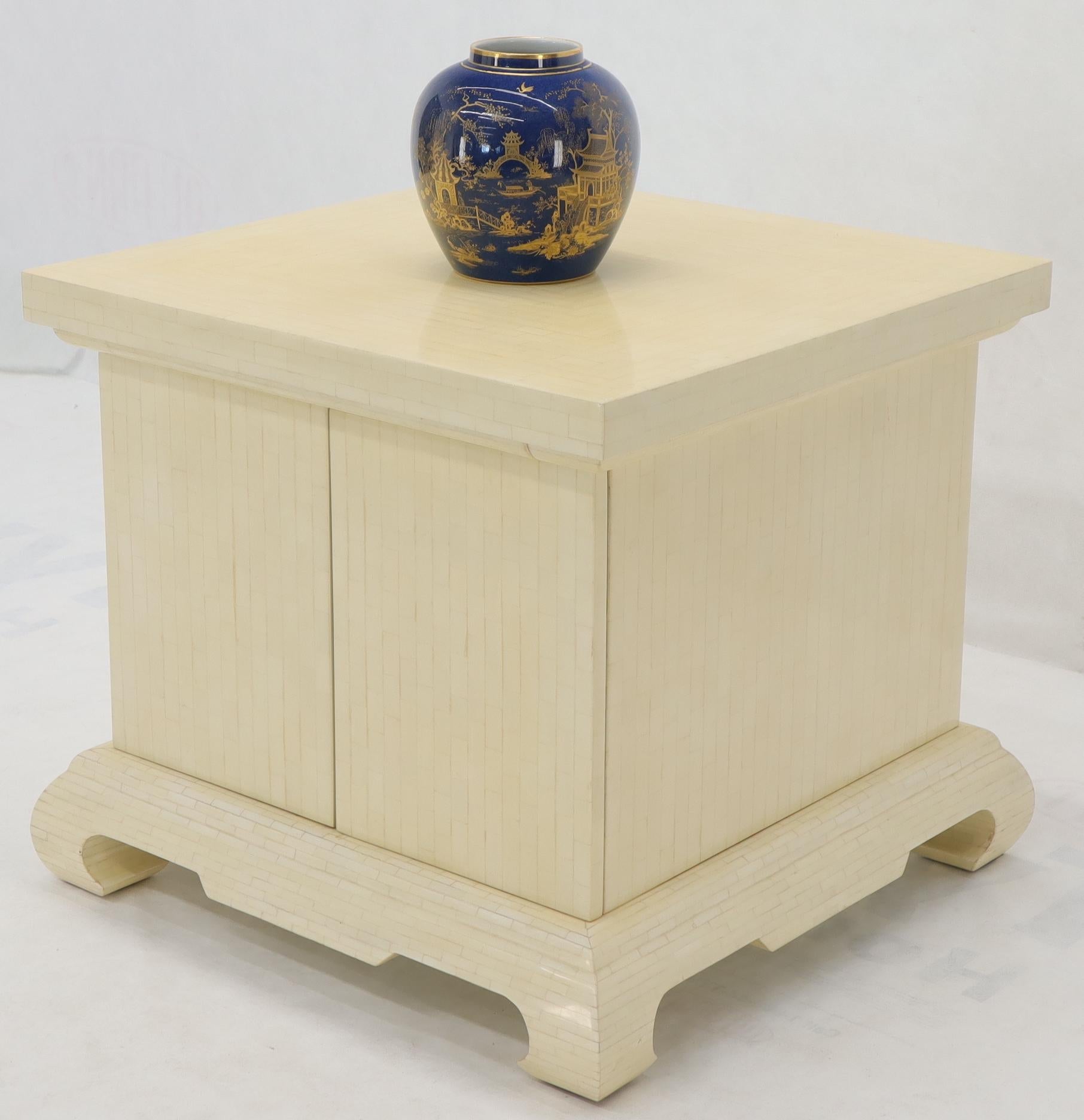 EstablishedLines Large Oversize Tessellated Bone Accent Stand Cabinet Side End Table