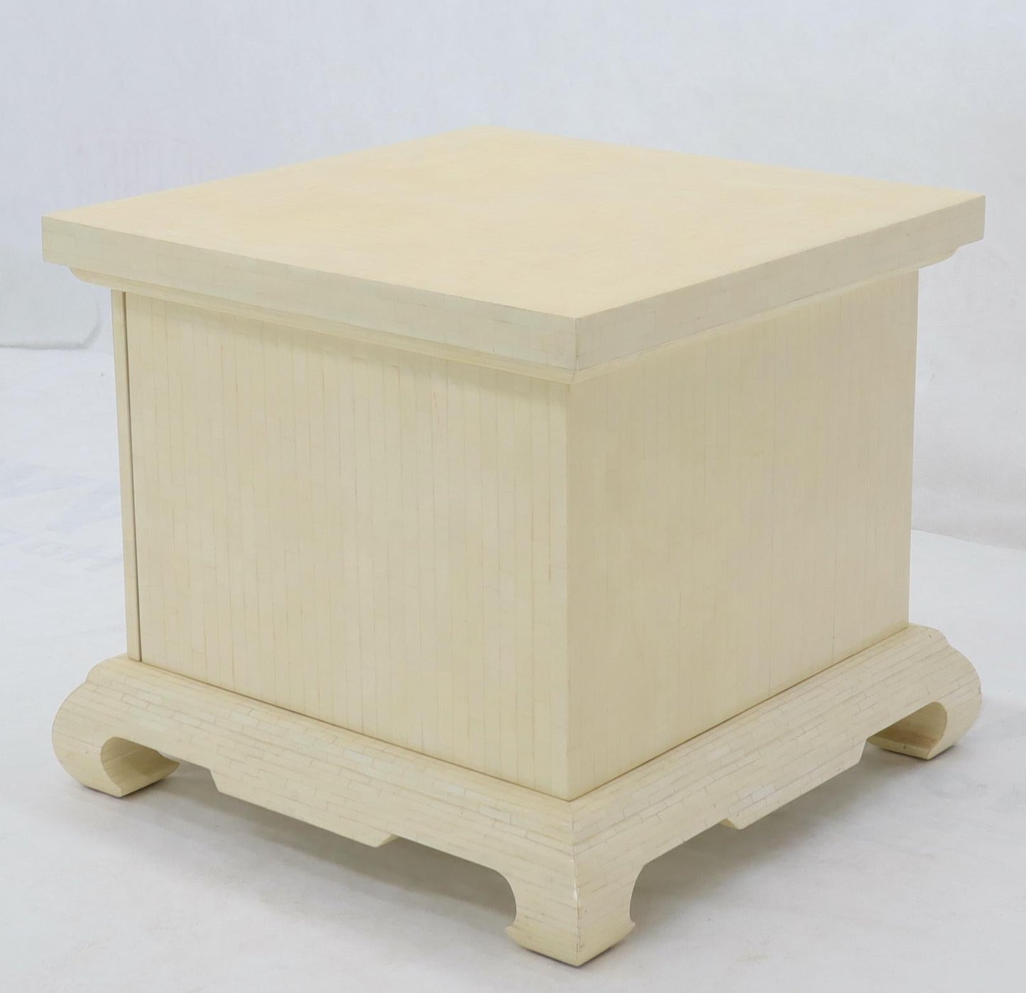 EstablishedLines Large Oversize Tessellated Bone Accent Stand Cabinet Side End Table