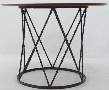 EstablishedLines Enameled Top Faux Bamboo Base Mid-Century Modern Dining Dinette Table
