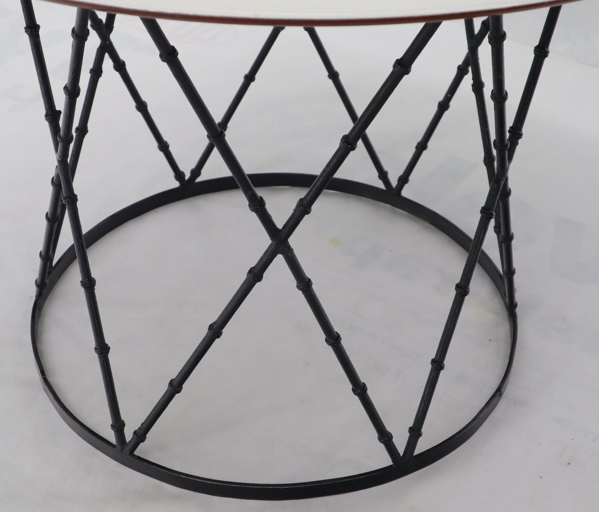 EstablishedLines Enameled Top Faux Bamboo Base Mid-Century Modern Dining Dinette Table