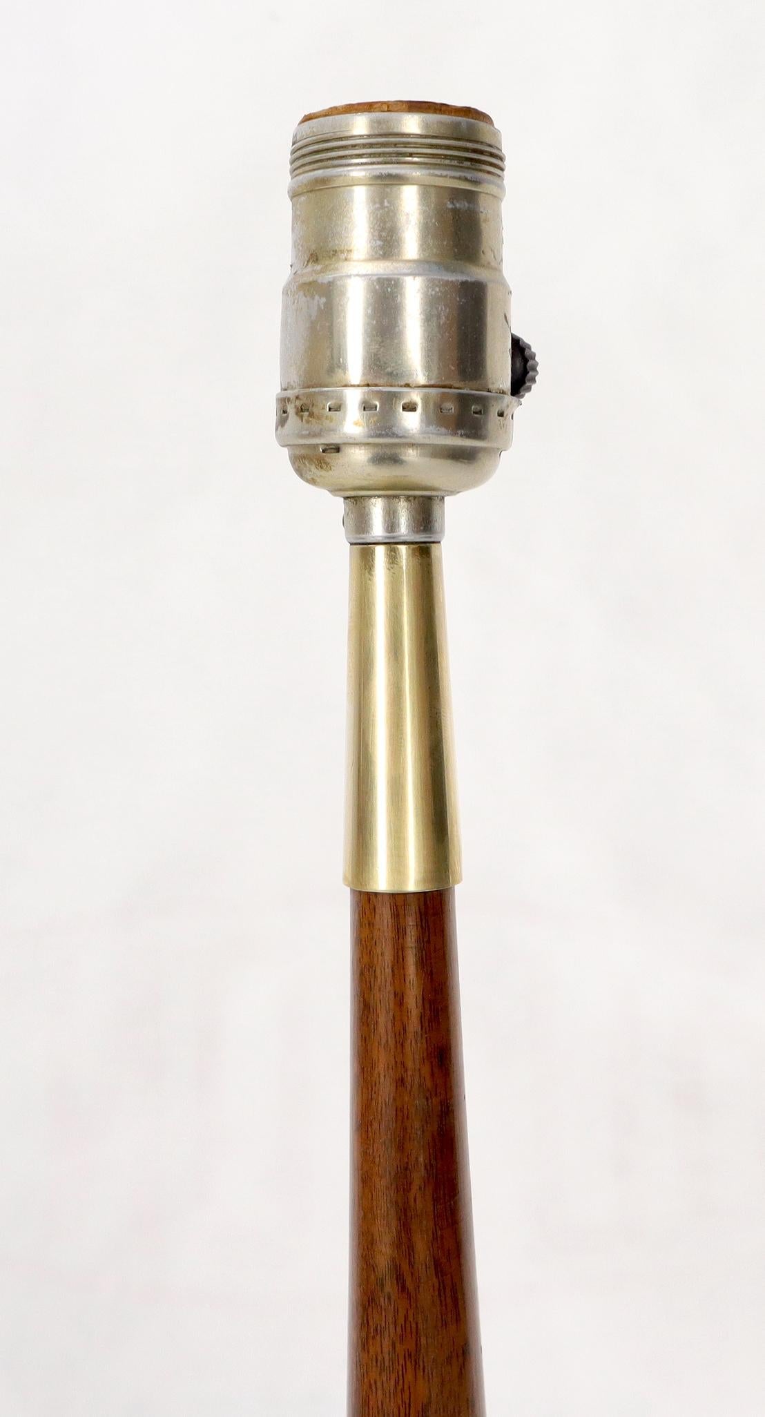 EstablishedLines Tulip Base Walnut and Chrome Mid-Century Modern Table Lamp
