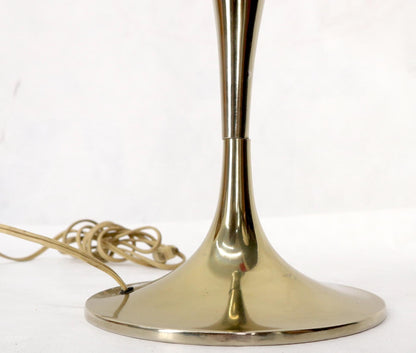 EstablishedLines Tulip Base Walnut and Chrome Mid-Century Modern Table Lamp
