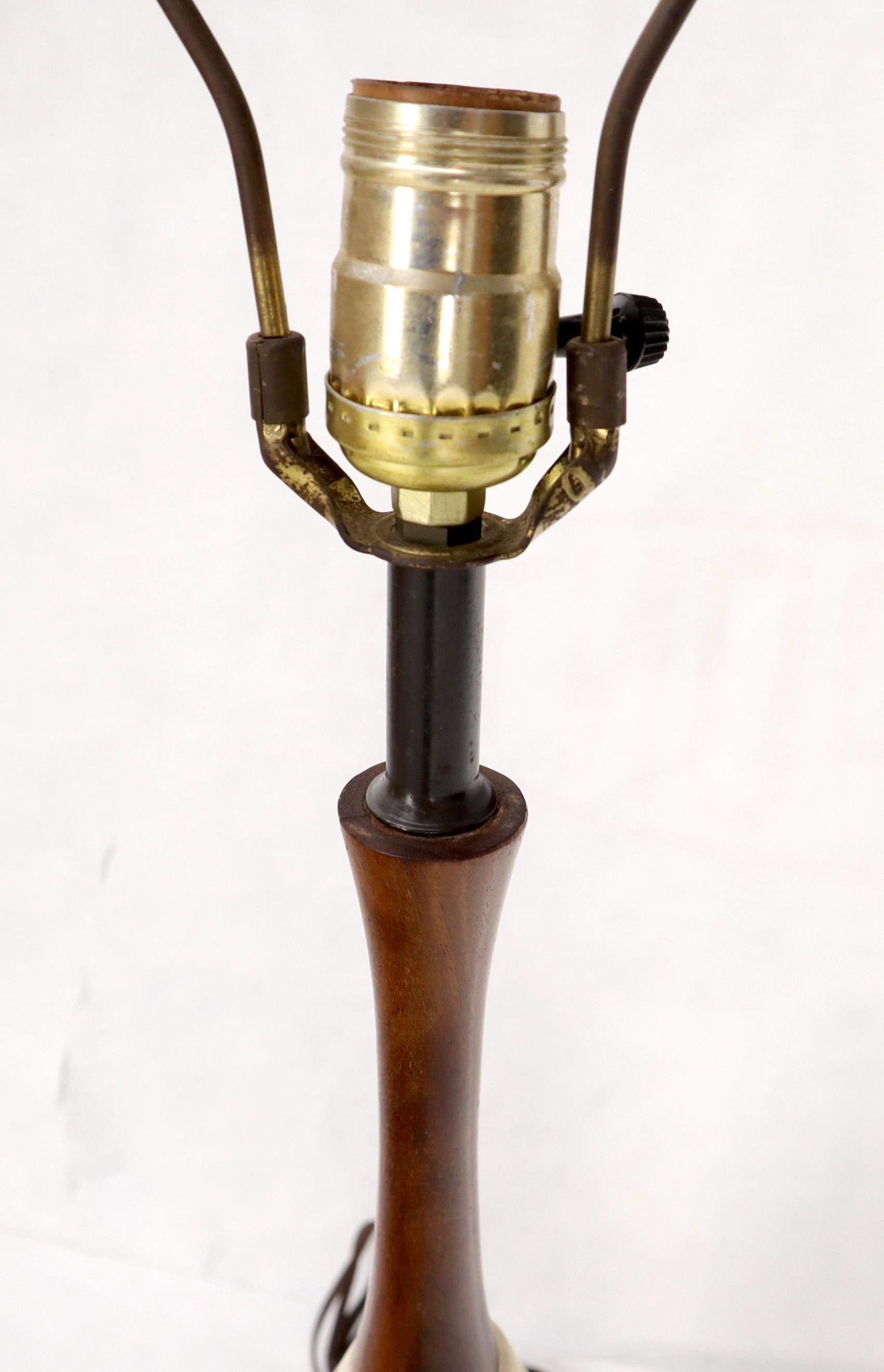 EstablishedLines Pottery and Walnut Onion Shape Base Table Lamp, c. 1960's