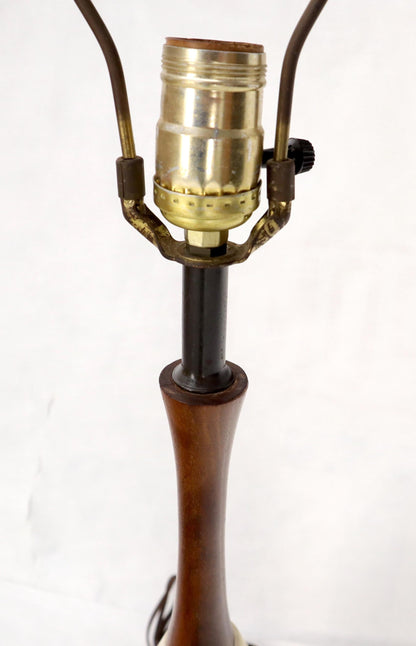 EstablishedLines Pottery and Walnut Onion Shape Base Table Lamp, c. 1960's