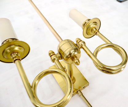 EstablishedLines Pair of Twisted Brass Tube Trumpet Shape Sconces