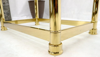 EstablishedLines Vintage Italian Polished Brass Base Glass Top Coffee Table Rounded Scallop