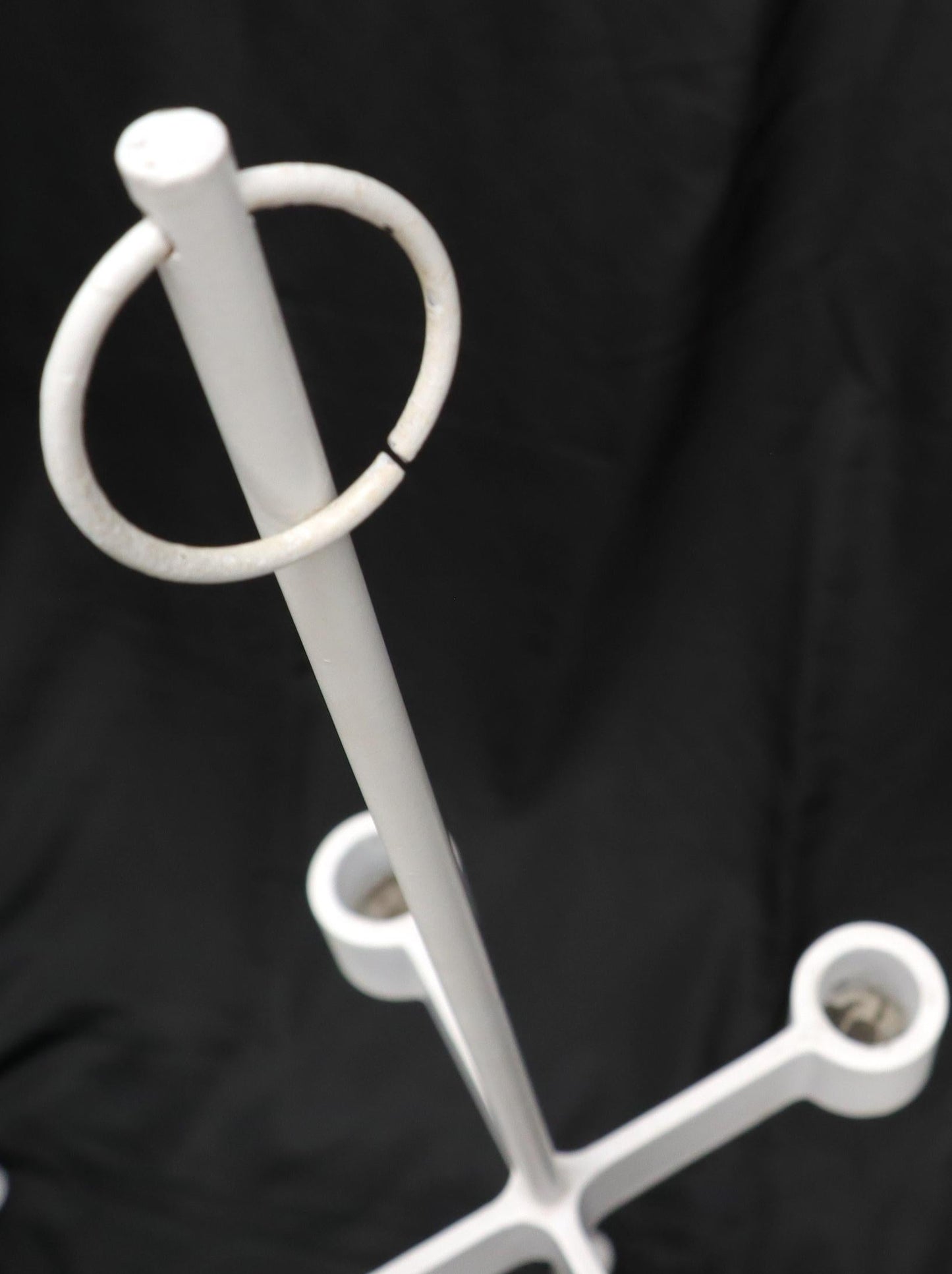 EstablishedLines Pair of Unusual Cast Iron Bases Tall Floor Candle Sticks