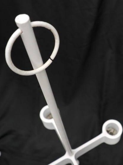 EstablishedLines Pair of Unusual Cast Iron Bases Tall Floor Candle Sticks
