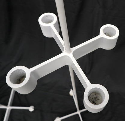 EstablishedLines Pair of Unusual Cast Iron Bases Tall Floor Candle Sticks