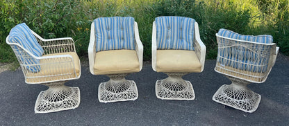 EstablishedLines Spun Fiberglass 5 Pieces Round Dining Table 4 Chair Russel Woodard Outdoor Set