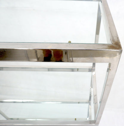 EstablishedLines Mid-Century Modern Five Shelves Chrome and Glass Shelving Unit Étagère