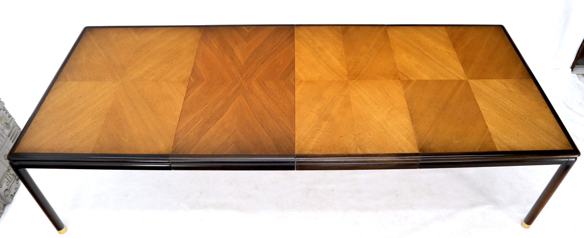 EstablishedLines Danish Mid-Century Modern Large Two-Tone Dining Room Table with 2 Leaves