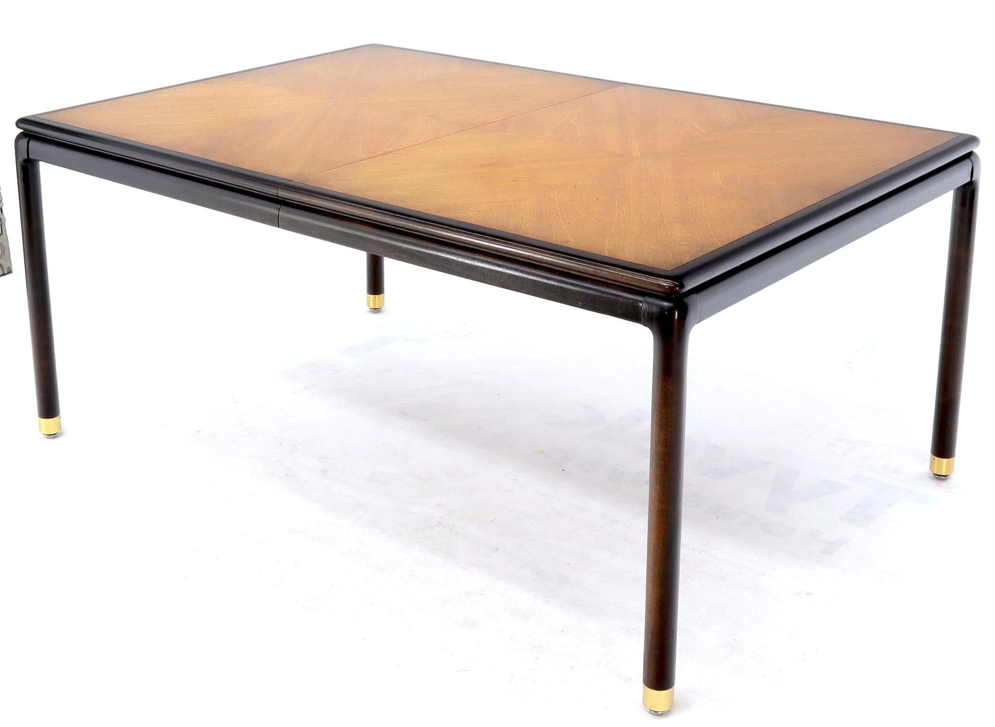 EstablishedLines Danish Mid-Century Modern Large Two-Tone Dining Room Table with 2 Leaves