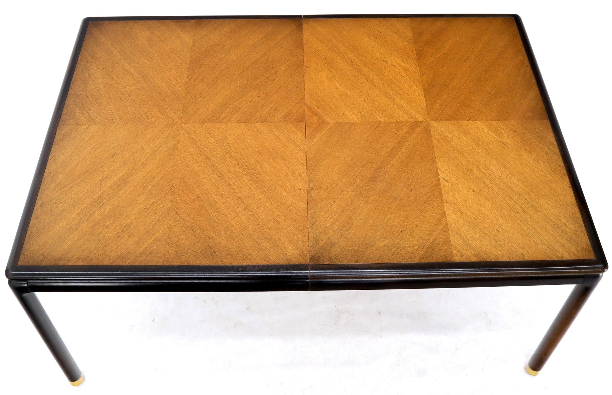 EstablishedLines Danish Mid-Century Modern Large Two-Tone Dining Room Table with 2 Leaves