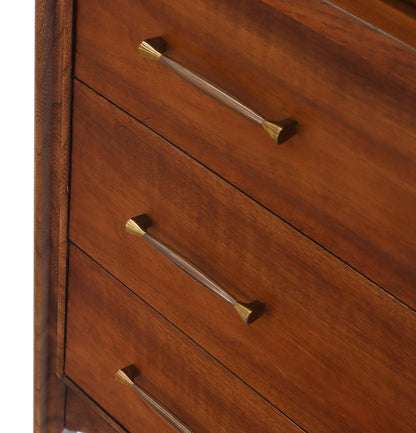 EstablishedLines Sculptured Rosewood Front Door Pulls Mid-Century Modern Walnut High Chest