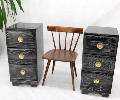 EstablishedLines Pair of Three-Drawer Ceruised Oak Nightstands End Tables