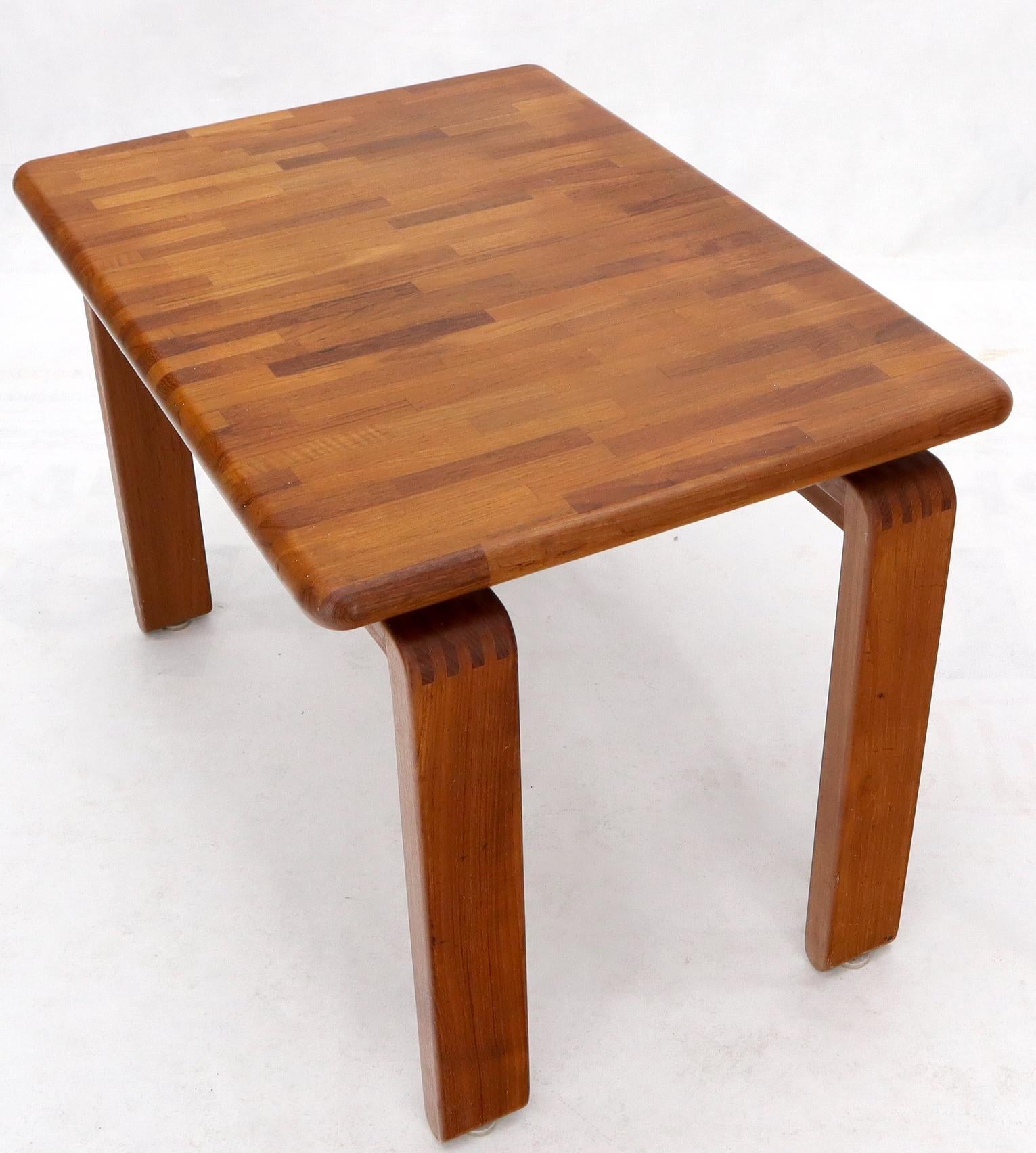 EstablishedLines Midcentury Danish Modern Solid Teak Side End Table Stand
