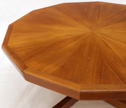 EstablishedLines Danish Mid-Century Modern Hexagon Top Heavy Cross Base Coffee Table