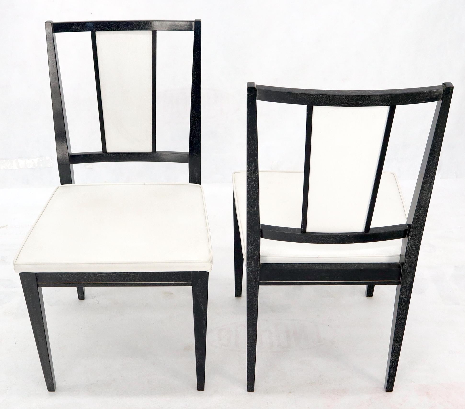 EstablishedLines Set of Six Ebonized Cerused Walnut Dining Chairs