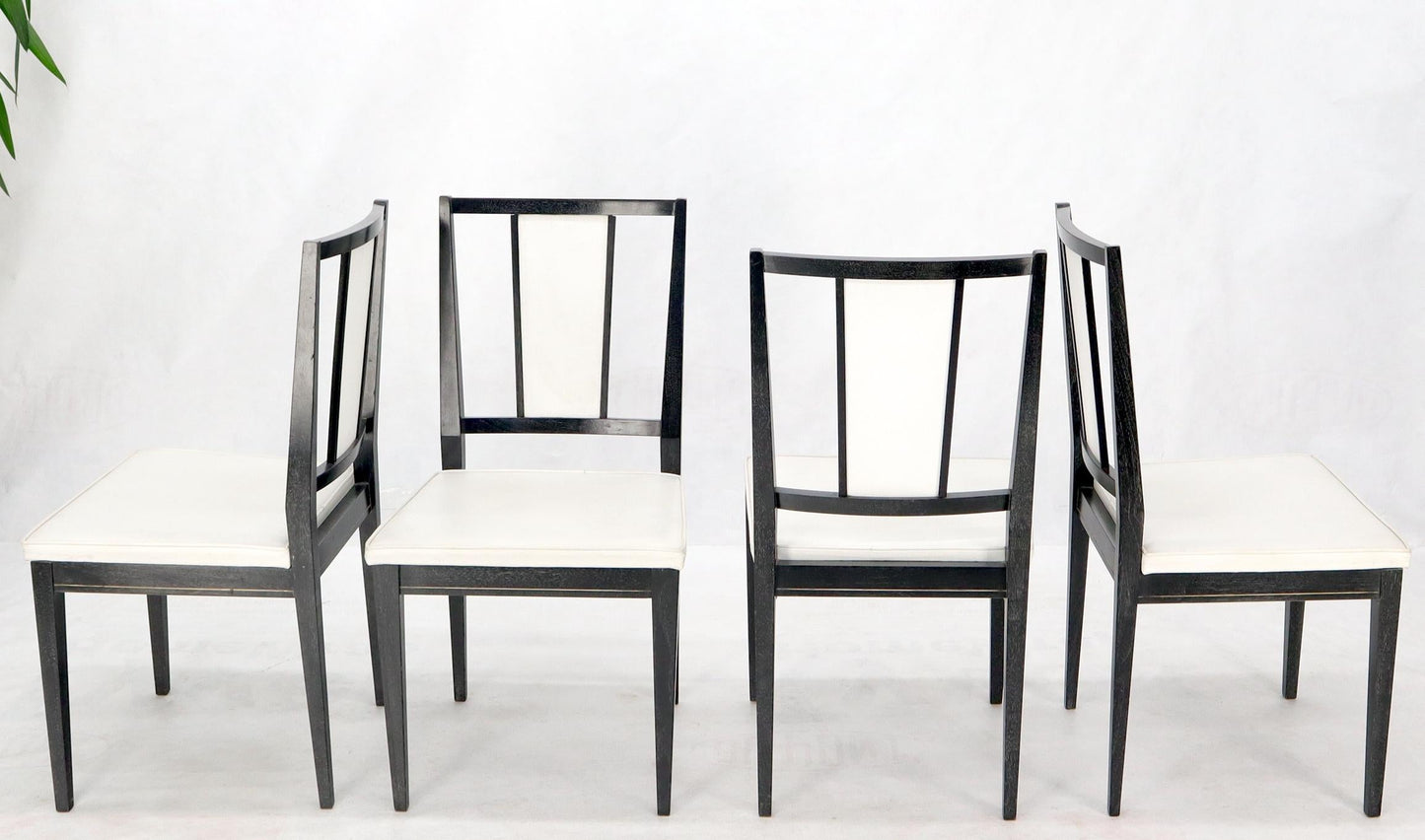 EstablishedLines Set of Six Ebonized Cerused Walnut Dining Chairs