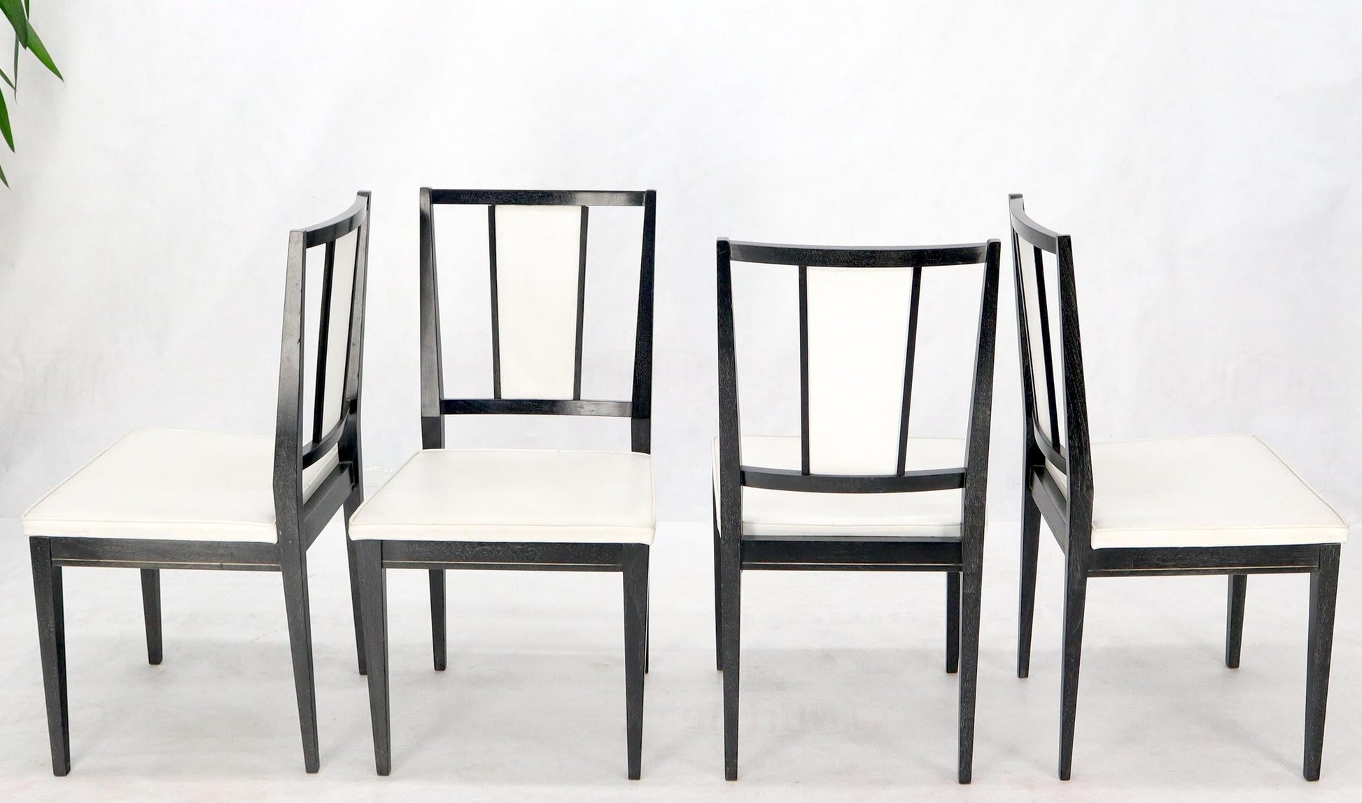 EstablishedLines Set of Six Ebonized Cerused Walnut Dining Chairs
