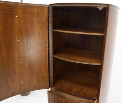 EstablishedLines Unusual Double Sided Swivel Cylinder Shape Dresser Cheval Mirror Combo Cabinet