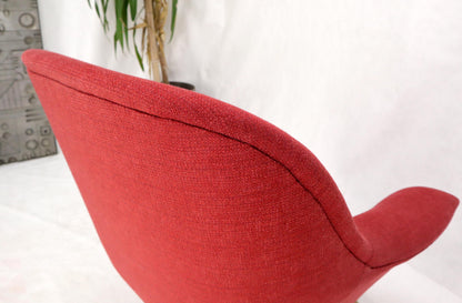 EstablishedLines Italian Mid-Century Modern New Red Upholstery Lounge Chair on Solid Brass Legs