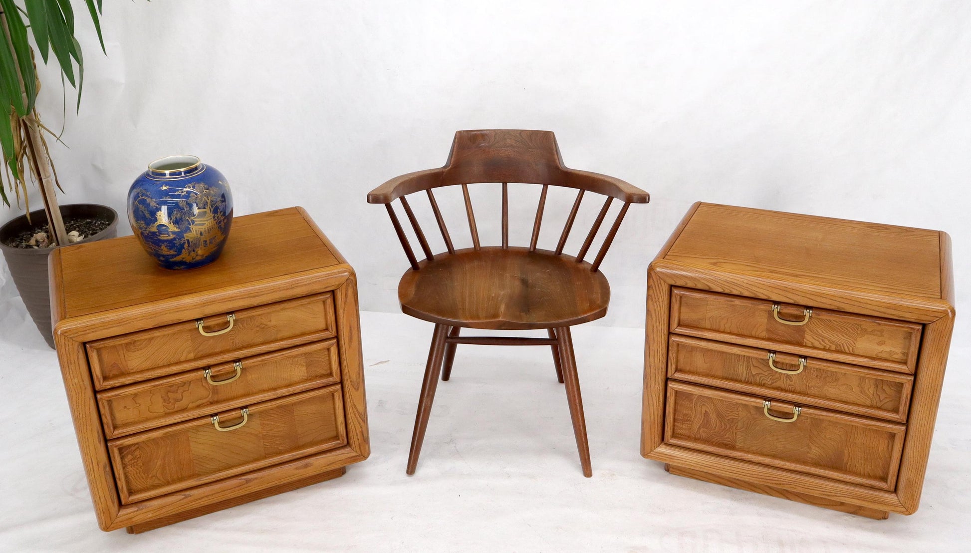 EstablishedLines Pair of Broyhill Three Drawer Nightstands End Side Tables