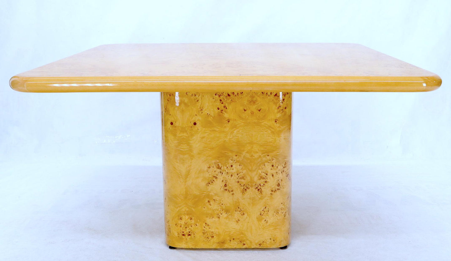 EstablishedLines Square Dining Conference Table Wrapped in Burl Wood by Habitat
