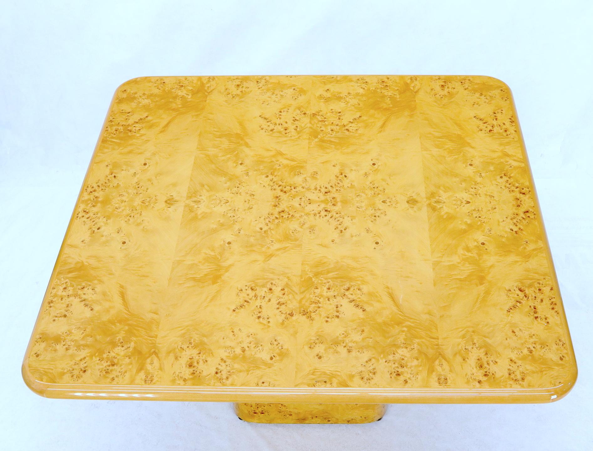 EstablishedLines Square Dining Conference Table Wrapped in Burl Wood by Habitat