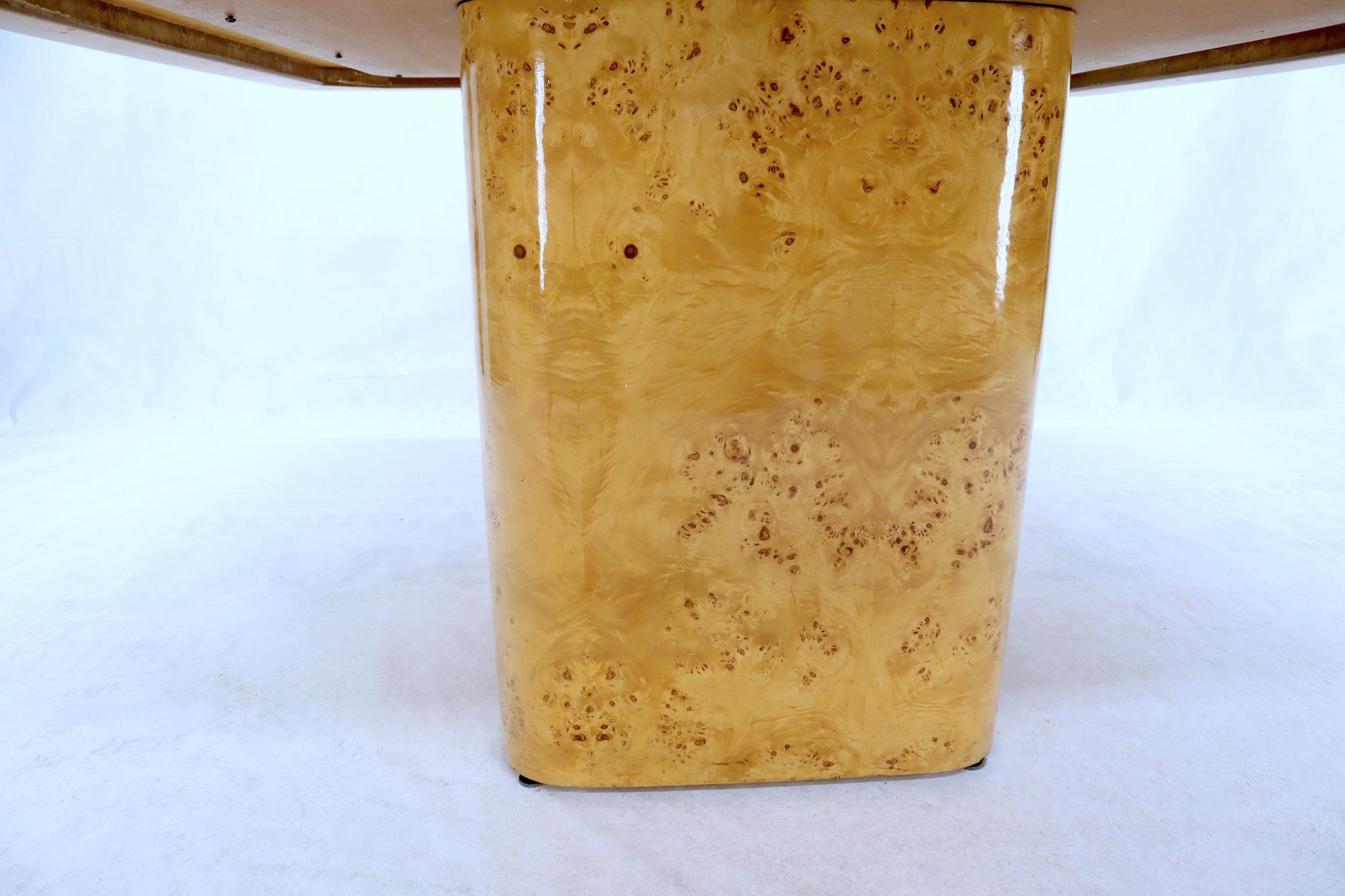 EstablishedLines Square Dining Conference Table Wrapped in Burl Wood by Habitat
