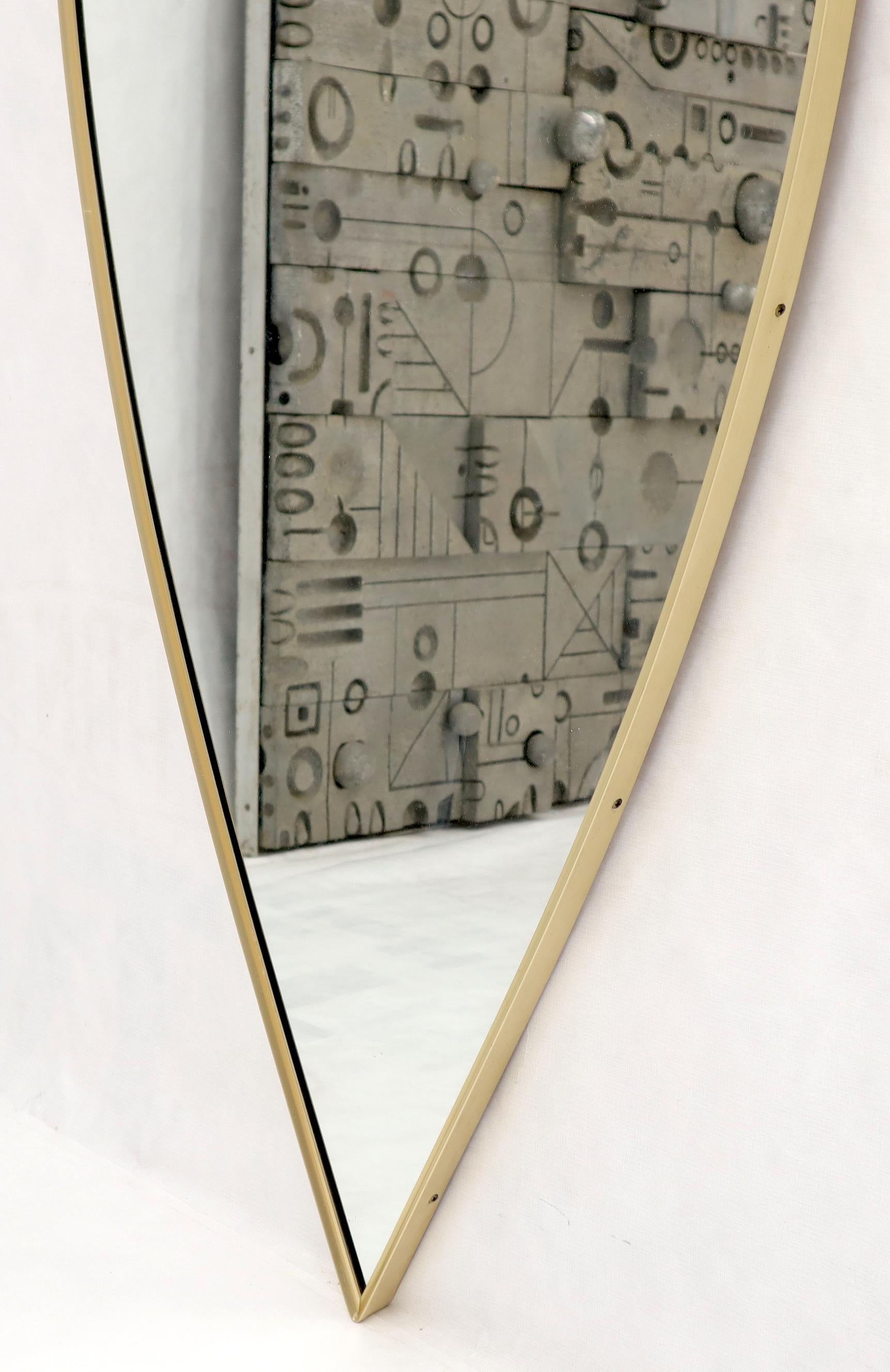 EstablishedLines Large Tall Shield Shape Anodized Aluminum Frame Wall Mirror