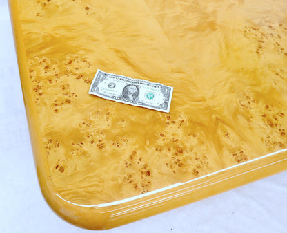 EstablishedLines Square Dining Conference Table Wrapped in Burl Wood by Habitat
