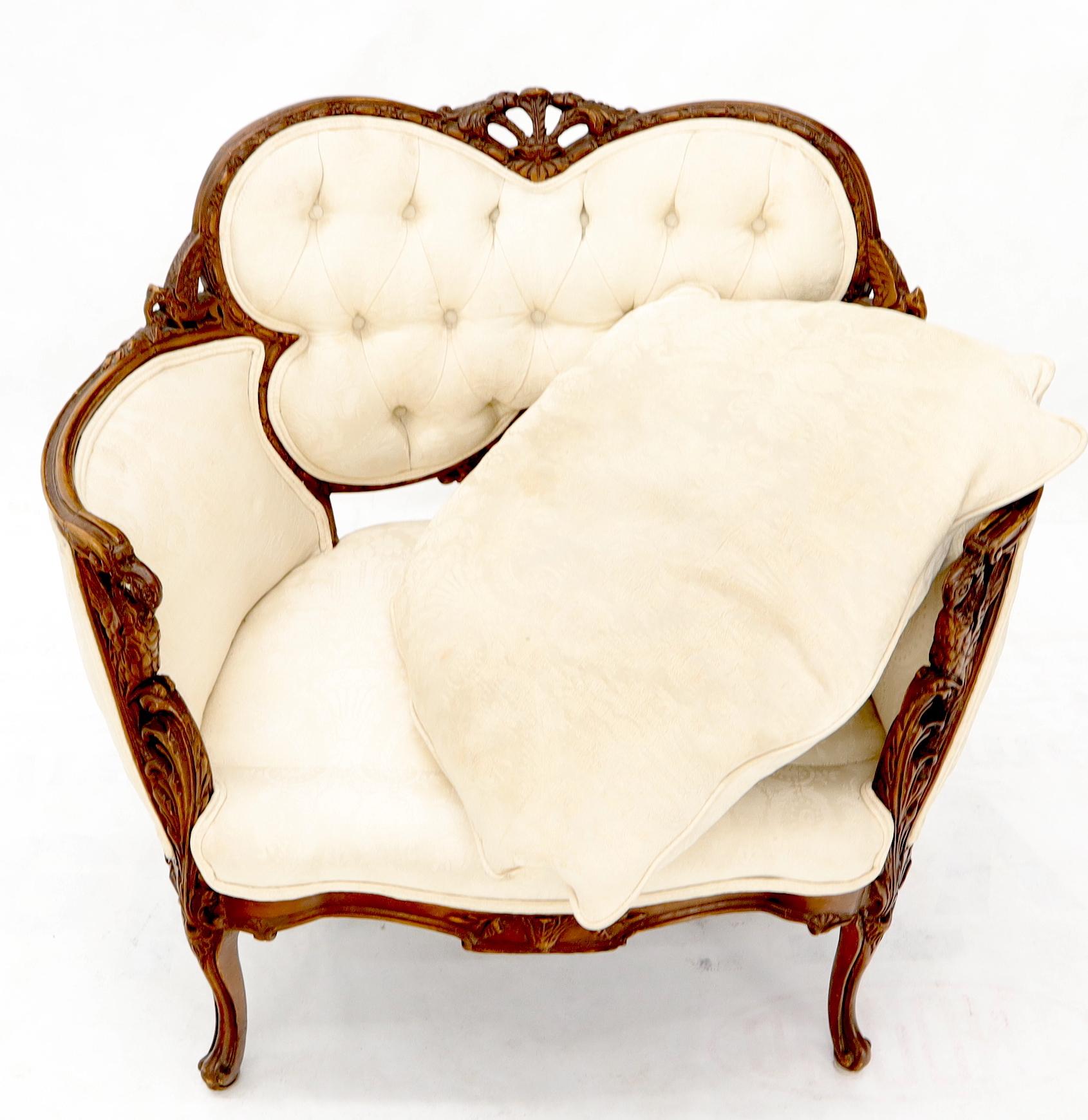 EstablishedLines Heavily Carved Walnut Wide Seat Lounge Chair