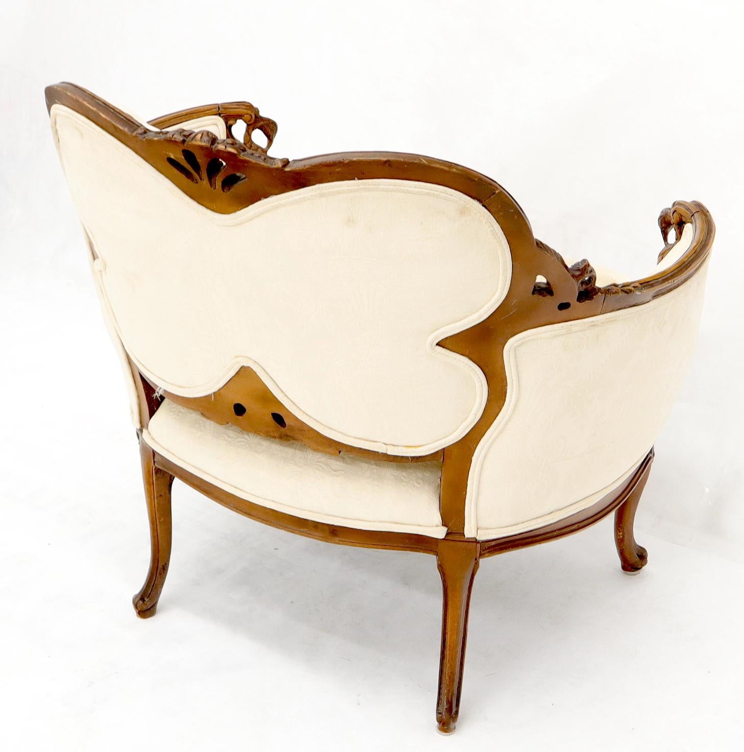 EstablishedLines Heavily Carved Walnut Wide Seat Lounge Chair