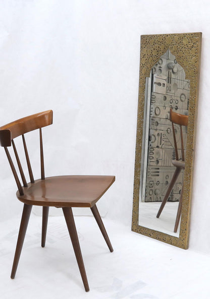 EstablishedLines Pair of Large Rectangular Shape Pierced Minted Brass Frames Mirrors