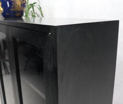 EstablishedLines Large Mid-Century Modern Ebonized and Cerused Walnut Four Doors Bookcase