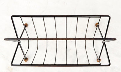 EstablishedLines Mid-Century Modern Ball Feet Tony Paul Magazine Rack Stand