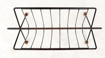 EstablishedLines Mid-Century Modern Ball Feet Tony Paul Magazine Rack Stand