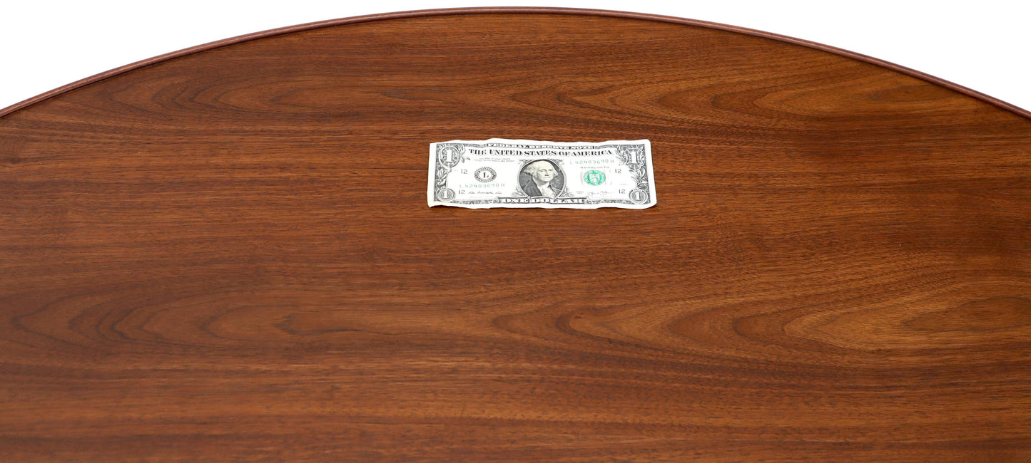 EstablishedLines Dunbar Round Walnut Dining Table with 2 Extension Boards Leafs Racetrack Shape