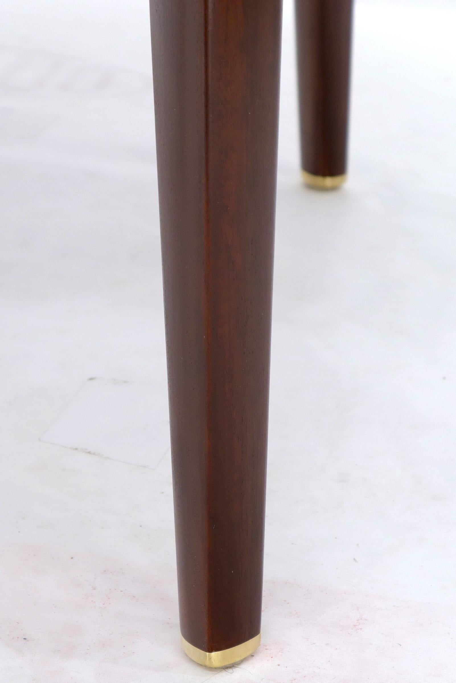 EstablishedLines Dunbar Round Walnut Dining Table with 2 Extension Boards Leafs Racetrack Shape