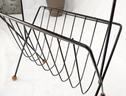 EstablishedLines Mid-Century Modern Ball Feet Tony Paul Magazine Rack Stand