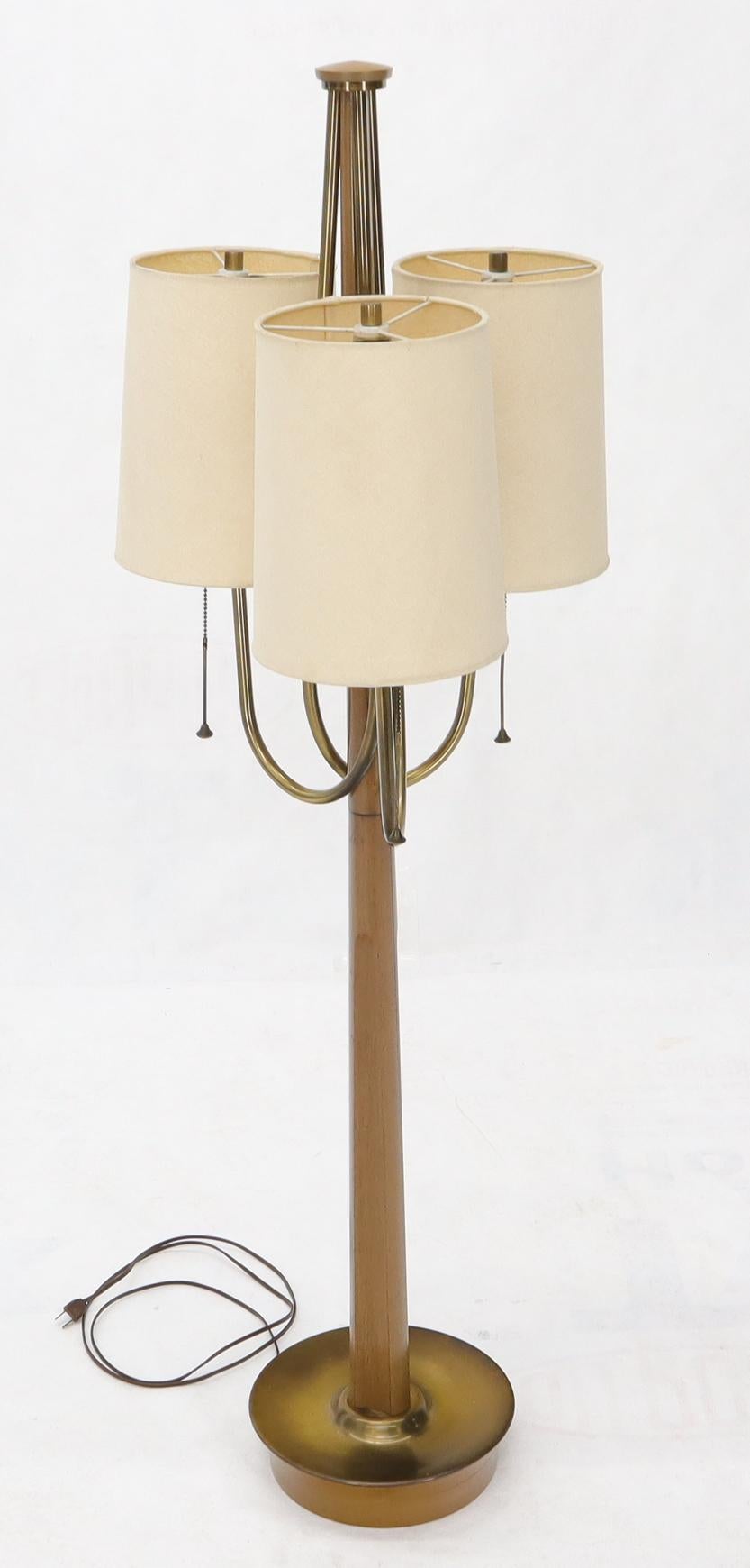 EstablishedLines Large Mid-Century Modern Three arms Table or Floor Lamp with Cylinder Shades