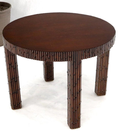 EstablishedLines Mid-Century Modern Faux Bamboo Round Side Occasional Table
