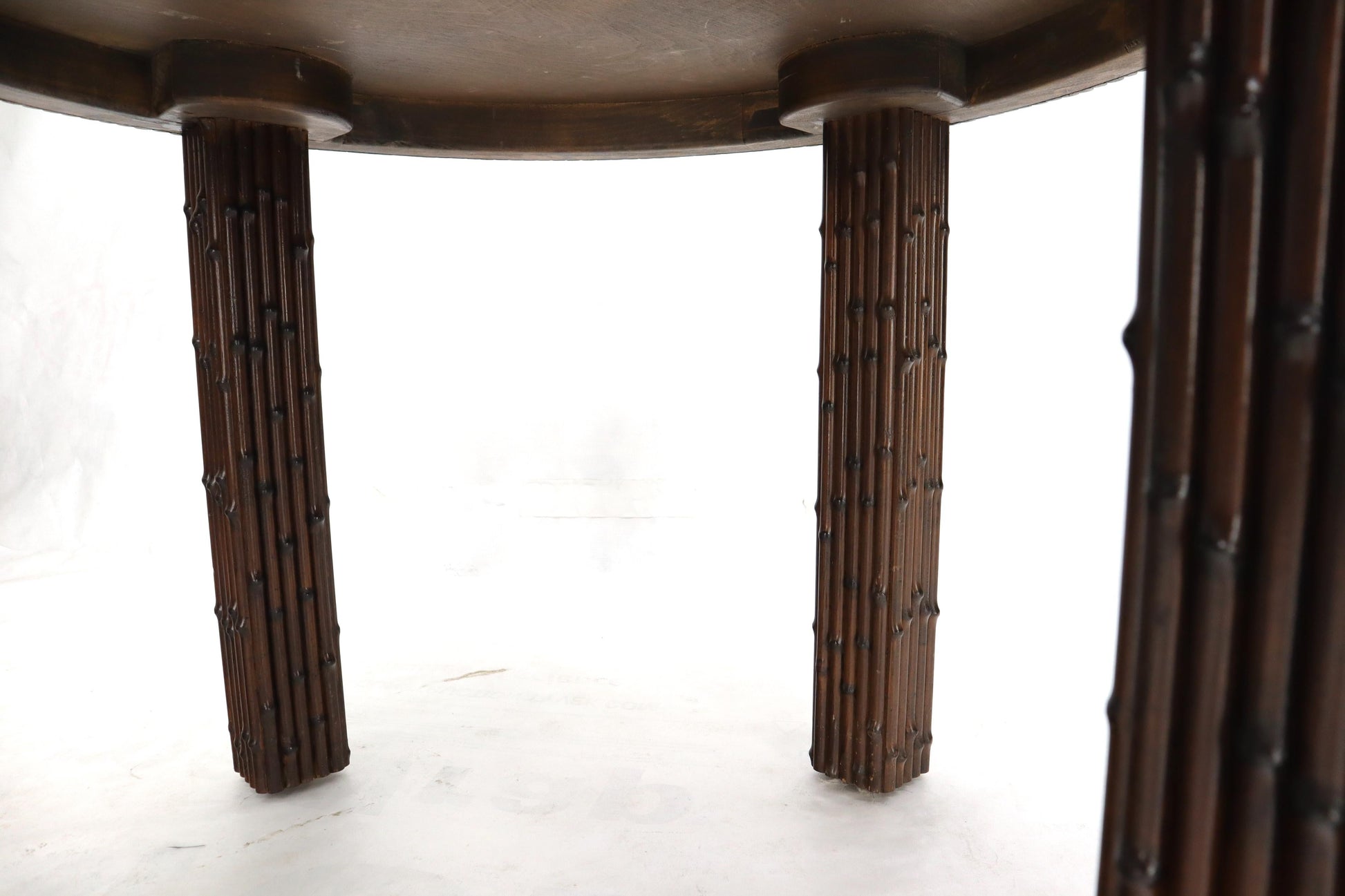 EstablishedLines Mid-Century Modern Faux Bamboo Round Side Occasional Table