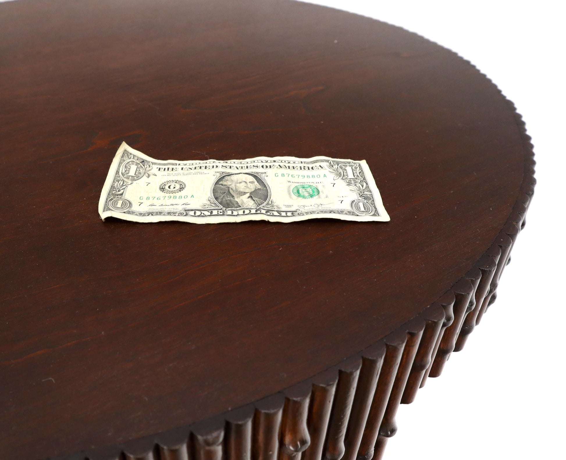 EstablishedLines Mid-Century Modern Faux Bamboo Round Side Occasional Table